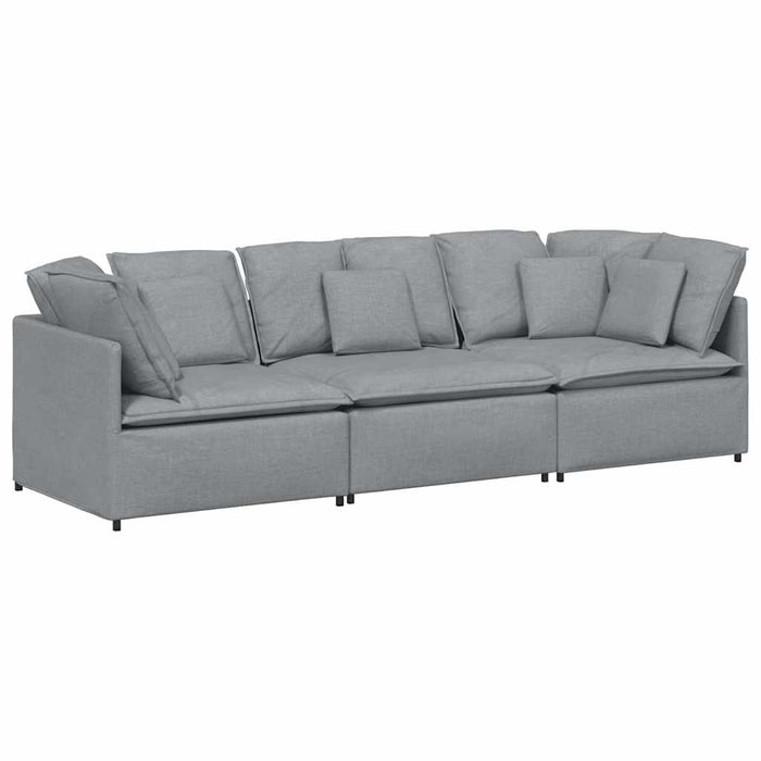 Canapea modulară cu perne, gri deschis, textil - WALTI WALTI