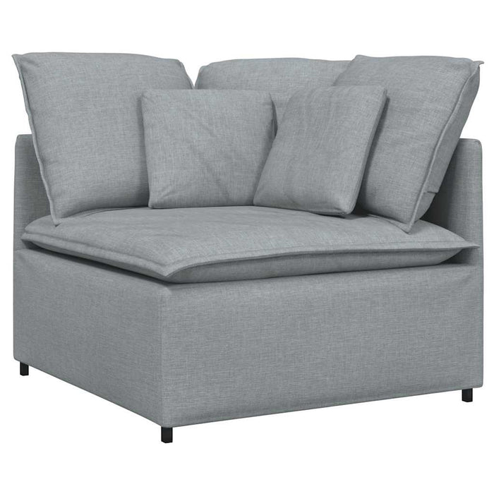 Canapea modulară cu perne, gri deschis, textil - WALTI WALTI