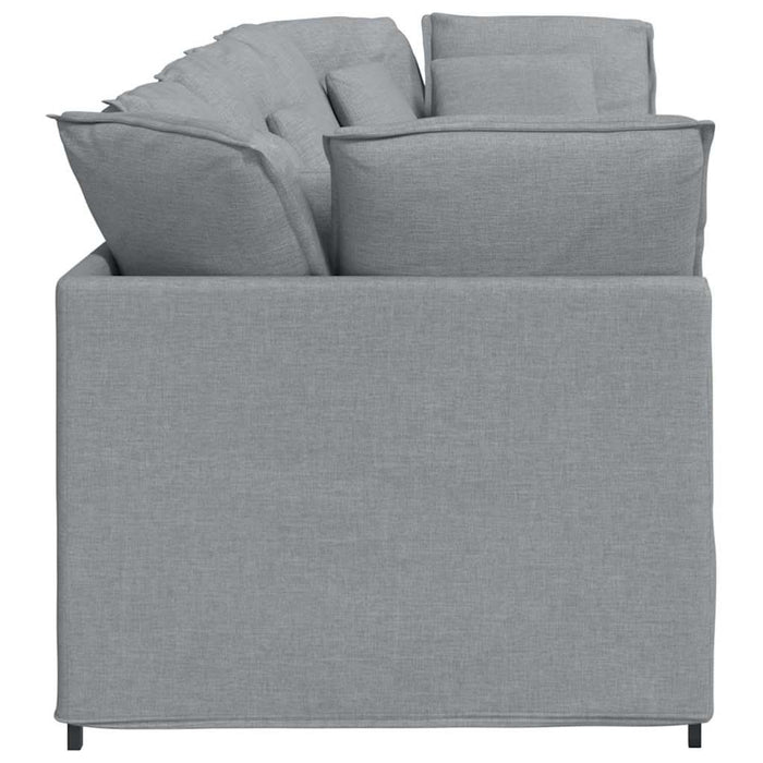 Canapea modulară cu perne, gri deschis, textil - WALTI WALTI
