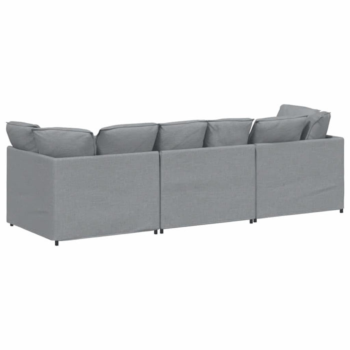 Canapea modulară cu perne, gri deschis, textil - WALTI WALTI