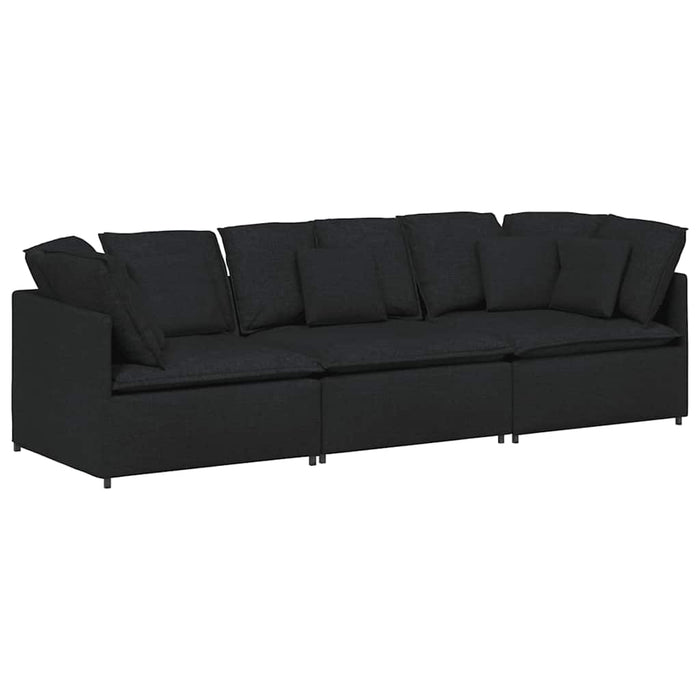 Canapea modulară cu perne, negru, textil - WALTI WALTI