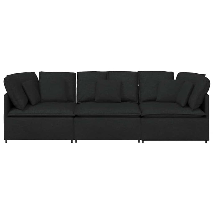 Canapea modulară cu perne, negru, textil - WALTI WALTI