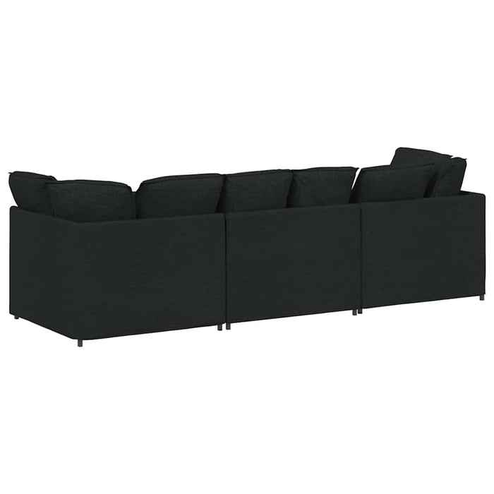 Canapea modulară cu perne, negru, textil - WALTI WALTI