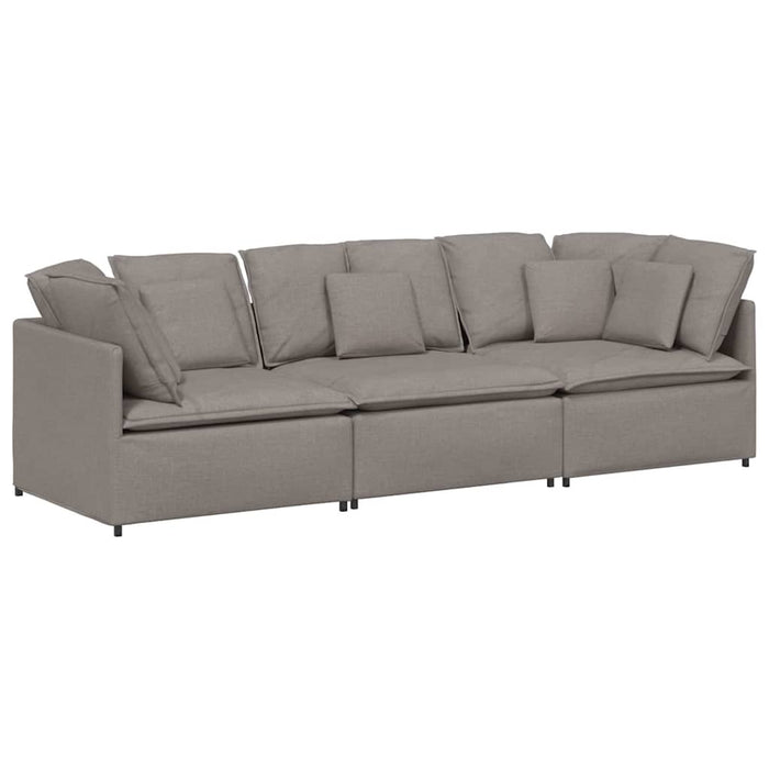 Canapea modulară cu perne, gri taupe, textil - WALTI WALTI