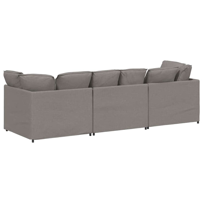 Canapea modulară cu perne, gri taupe, textil - WALTI WALTI