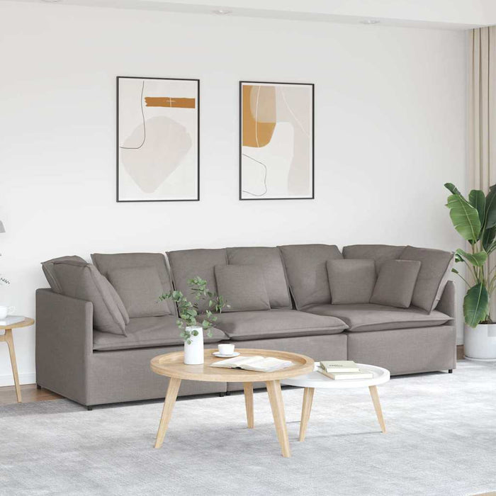 Canapea modulară cu perne, gri taupe, textil - WALTI WALTI