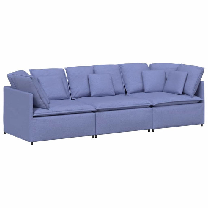 Canapea modulară cu perne, albastru jeans, textil - WALTI WALTI