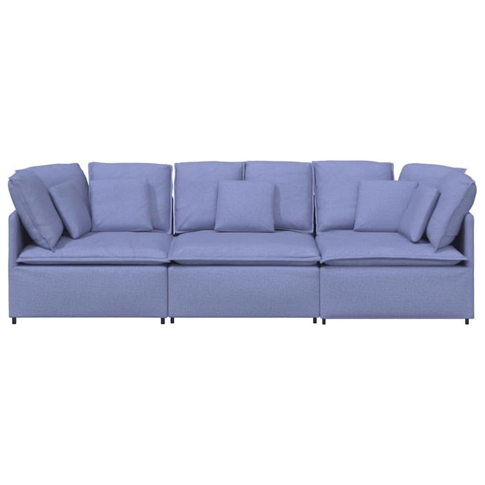 Canapea modulară cu perne, albastru jeans, textil - WALTI WALTI