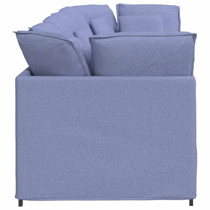 Canapea modulară cu perne, albastru jeans, textil - WALTI WALTI