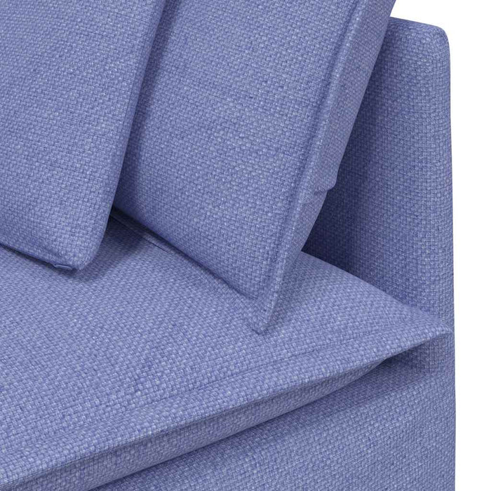 Canapea modulară cu perne, albastru jeans, textil - WALTI WALTI