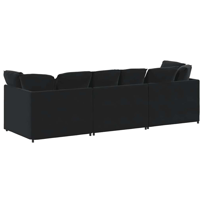Canapea modulară cu perne, negru, catifea - WALTI WALTI