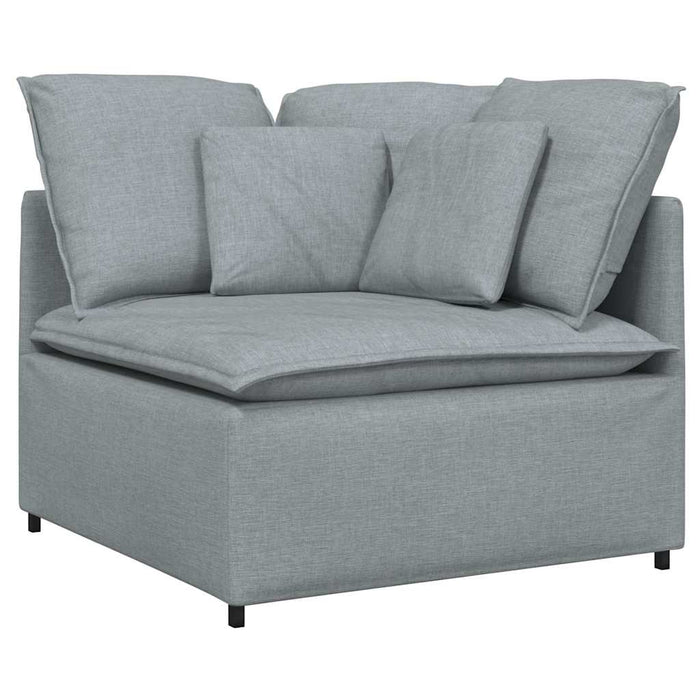 Canapea modulară cu taburet și perne, textil, gri deschis - WALTI WALTI