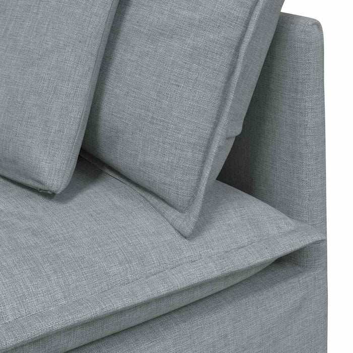 Canapea modulară cu taburet și perne, textil, gri deschis - WALTI WALTI
