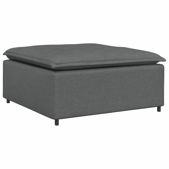 Canapea modulară cu taburet și perne material textil gri închis WALTI