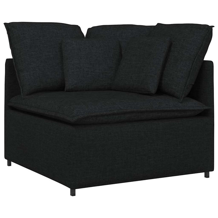 Canapea modulară cu taburet și perne, material textil, negru - WALTI WALTI