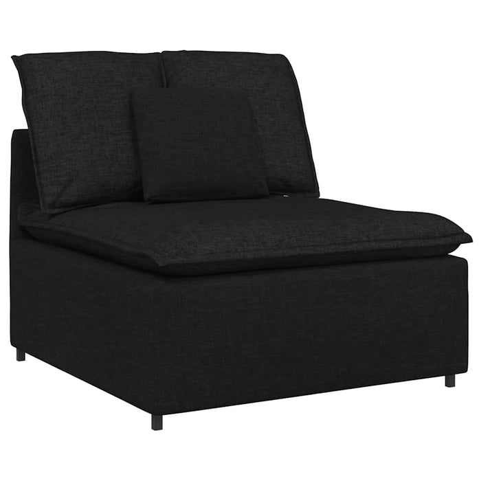 Canapea modulară cu taburet și perne, material textil, negru - WALTI WALTI