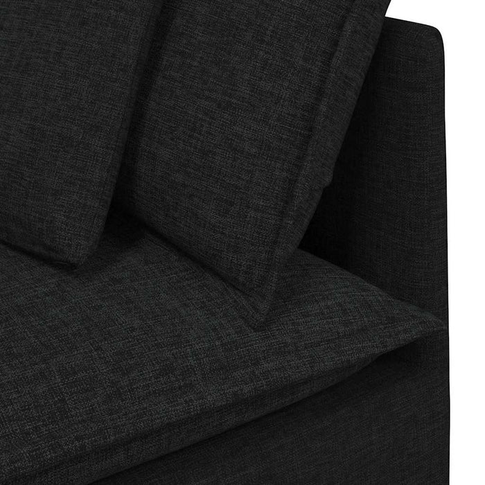Canapea modulară cu taburet și perne, material textil, negru - WALTI WALTI