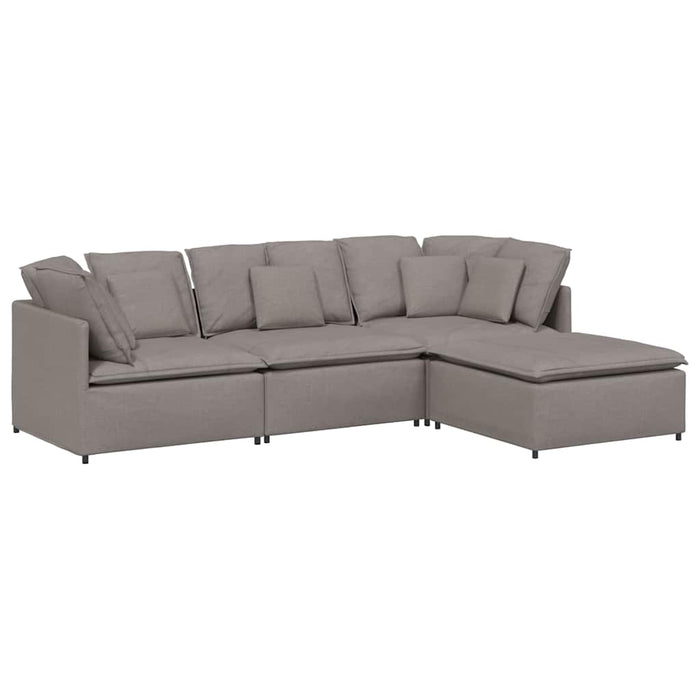 Canapea modulară cu taburet și perne, textil, gri taupe - WALTI WALTI