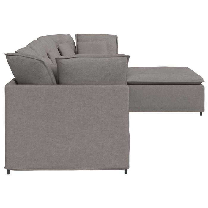 Canapea modulară cu taburet și perne, textil, gri taupe - WALTI WALTI