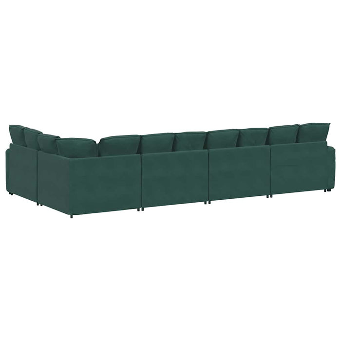 Canapea modulară cu perne, verde închis, catifea - WALTI WALTI