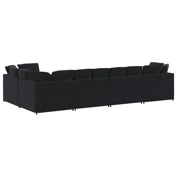 Canapea modulară cu perne, negru, catifea - WALTI WALTI