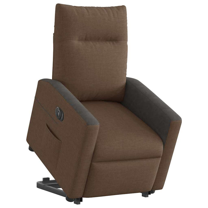 Fotoliu electric rabatabil cu ridicare, maro, textil - WALTI WALTI