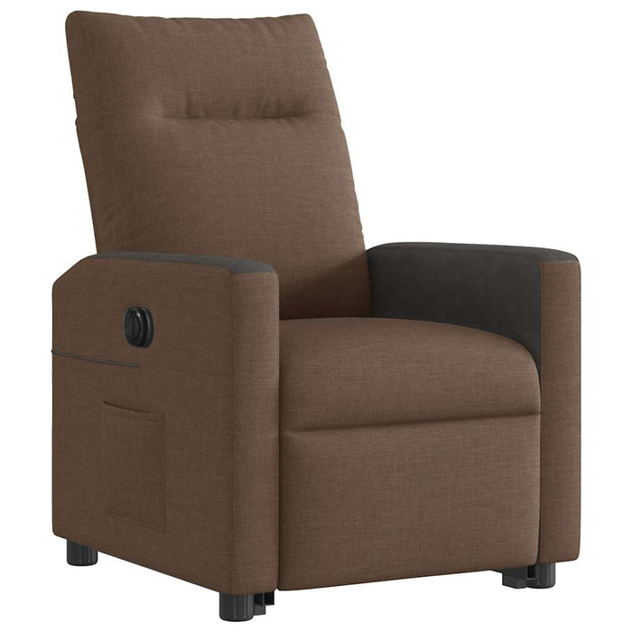 Fotoliu electric rabatabil cu ridicare, maro, textil - WALTI WALTI