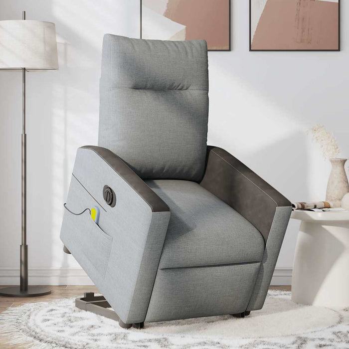 Fotoliu electric masaj rabatabil cu ridicare, gri închis textil - WALTI WALTI