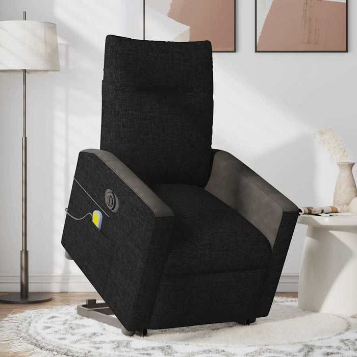 Fotoliu electric de masaj rabatabil cu ridicare, negru, textil - WALTI WALTI