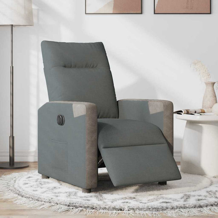 Fotoliu rabatabil electric, gri închis, material textil - WALTI WALTI