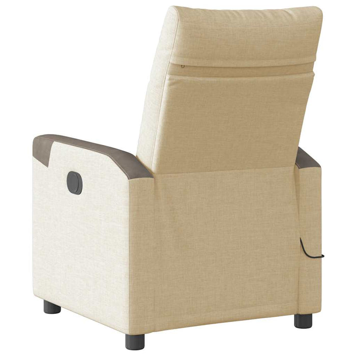 Fotoliu electric de masaj rabatabil, crem, textil - WALTI WALTI