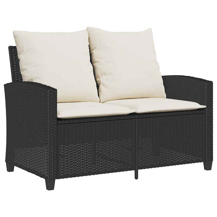 Set mobilier de grădină cu perne, 6 piese, negru, poliratan - WALTI WALTI