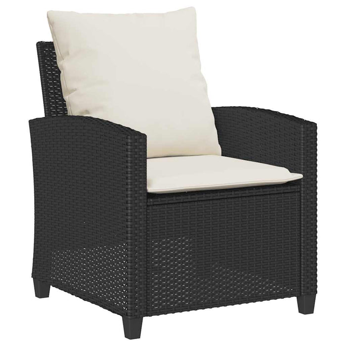 Set mobilier de grădină cu perne, 6 piese, negru, poliratan - WALTI WALTI