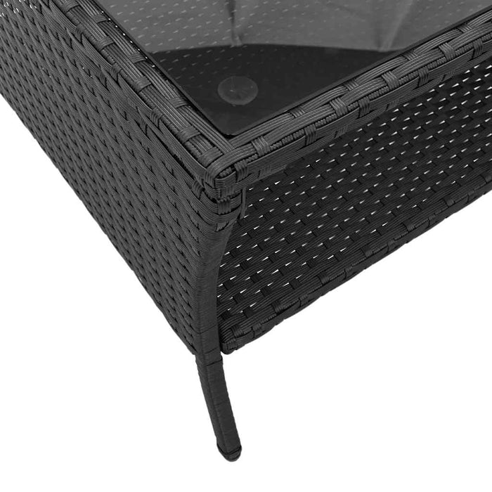 Set mobilier de grădină cu perne, 6 piese, negru, poliratan - WALTI WALTI
