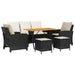 Set mobilier de grădină cu perne, 6 piese, negru, poliratan - WALTI WALTI