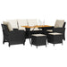 Set mobilier de grădină cu perne, 6 piese, negru, poliratan - WALTI WALTI