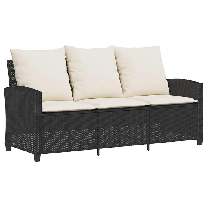 Set mobilier de grădină cu perne, 6 piese, negru, poliratan - WALTI WALTI