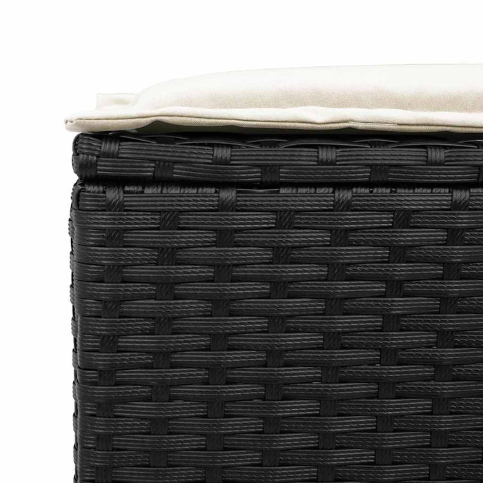 Set mobilier de grădină cu perne, 6 piese, negru, poliratan - WALTI WALTI