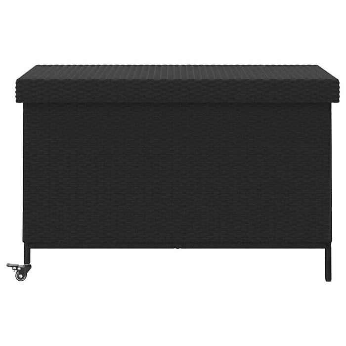 Ladă depozitare de grădină cu roți negru,110x55x73 cm poliratan - WALTI WALTI