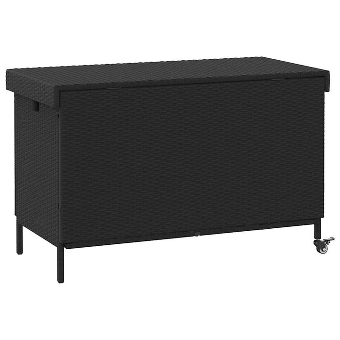Ladă depozitare de grădină cu roți negru,110x55x73 cm poliratan - WALTI WALTI