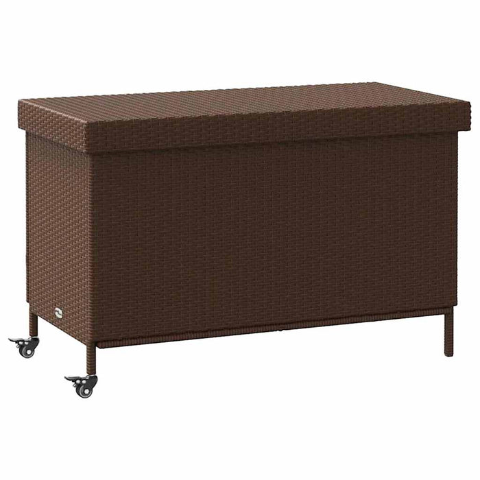 Ladă depozitare de grădină cu roți, maro 110x55x73 cm poliratan - WALTI WALTI