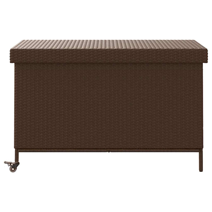 Ladă depozitare de grădină cu roți, maro 110x55x73 cm poliratan - WALTI WALTI