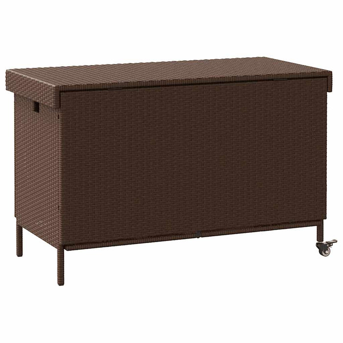 Ladă depozitare de grădină cu roți, maro 110x55x73 cm poliratan - WALTI WALTI