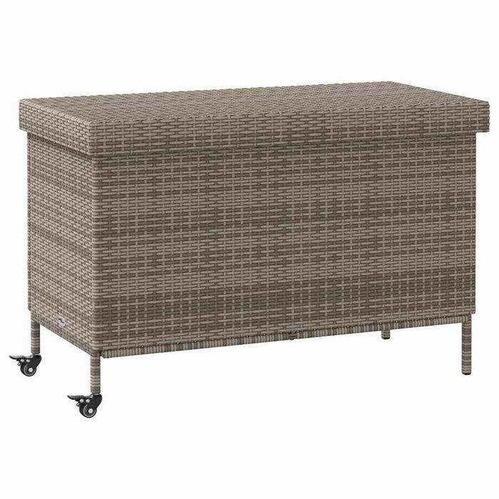 Ladă depozitare de grădină cu roți, gri 110x55x73 cm poliratan - WALTI WALTI