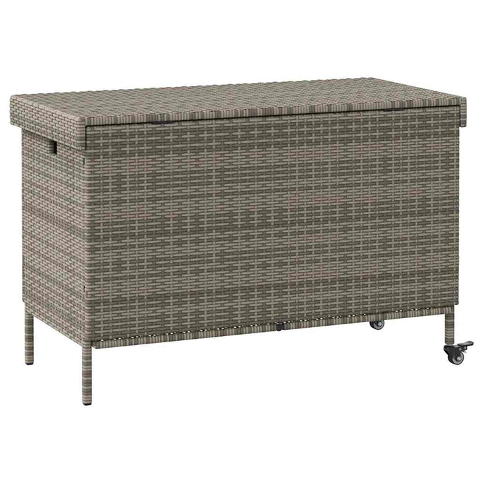 Ladă depozitare de grădină cu roți, gri 110x55x73 cm poliratan - WALTI WALTI