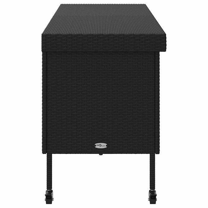 Ladă depozitare de grădină cu roți negru 160x55x75 cm poliratan - WALTI WALTI