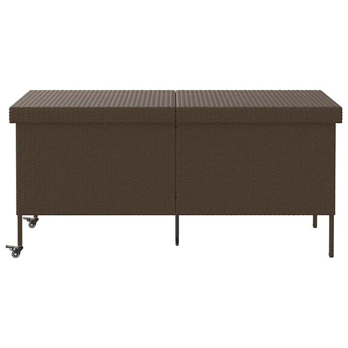 Ladă depozitare de grădină cu roți, maro 160x55x75 cm poliratan - WALTI WALTI