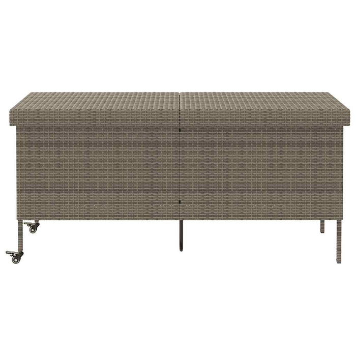 Ladă depozitare de grădină cu roți, gri 160x55x75 cm poliratan - WALTI WALTI