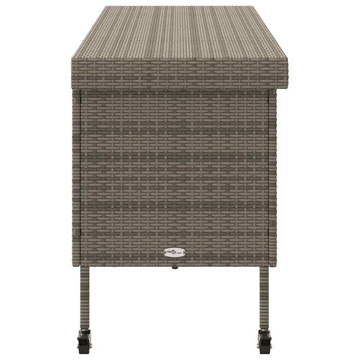 Ladă depozitare de grădină cu roți, gri 160x55x75 cm poliratan - WALTI WALTI