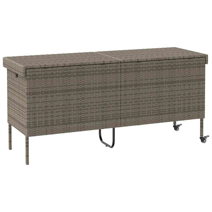 Ladă depozitare de grădină cu roți, gri 160x55x75 cm poliratan - WALTI WALTI